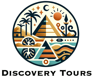 Discovery Tours logo featuring iconic Egyptian symbols