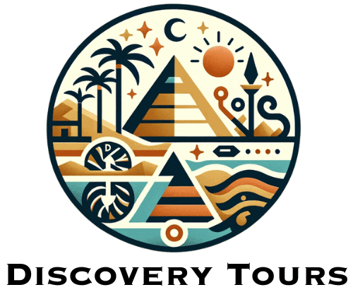 Discovery Tours logo featuring iconic Egyptian symbols